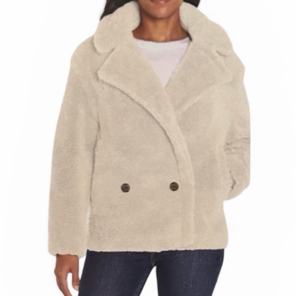 GAP Sherpa Jacket Cream Double Breasted Lined Women’s Size XL New with Tags